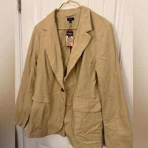 Express Women's Linen Blazer Beige NWT XL
